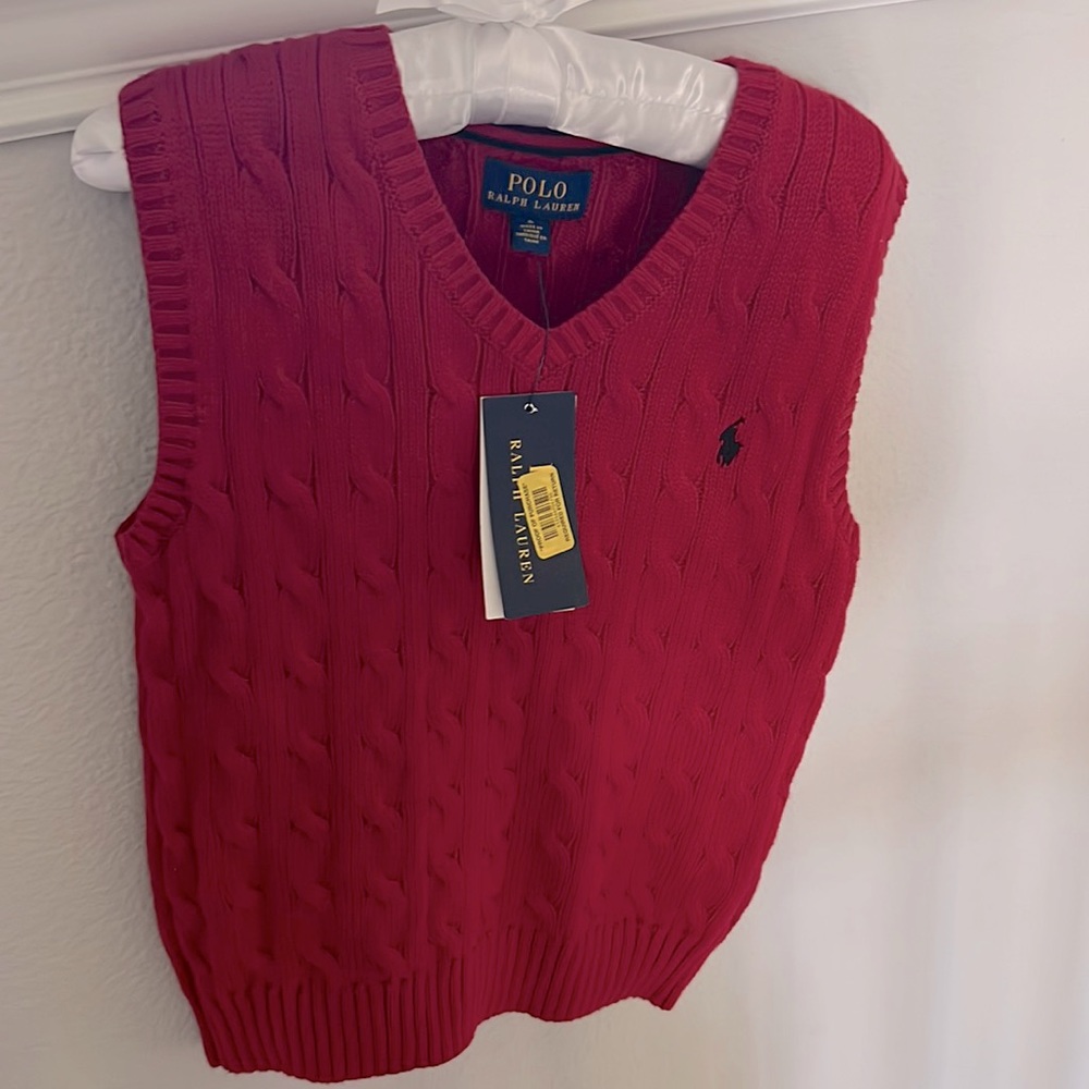 New Polo Sweater Vest size 6, red